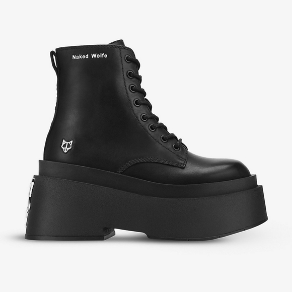 Naked Wolfe Shoes - Naked Wolfe black Saturn platform boots NWT